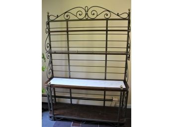 Drexel Heritage Furniture Bakers Rack With Marble Stone Insert Top