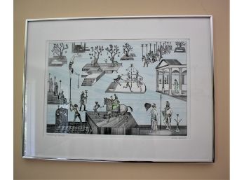 'Festival Of Tens' 1/1 By Aida Whedon Framed Colored Etching