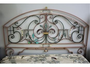 Heavy Metal Custom Painted Headboard - Originally Made From And Outdoor Gate & Mounts To The Wall