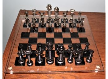 Unique Vintage Handmade Industrial Style Chess Set