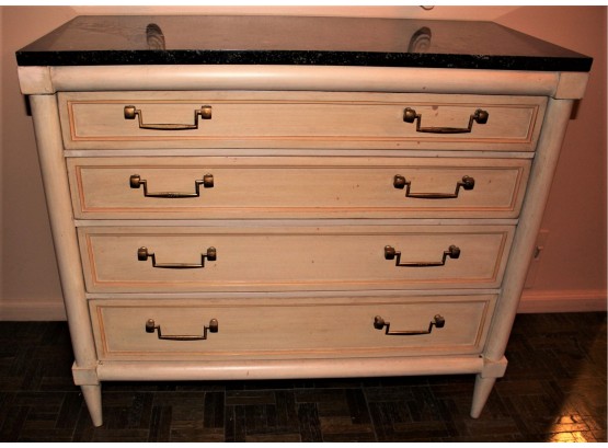 Vintage 4 Drawer Chest With Tongue And Groove Detail In A White Washed Style Finish