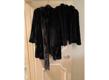 Monika Turtle Appx Size 12-14, Fur Style Look, Rabbit Jacket Size 12-14 & Mink Scarf