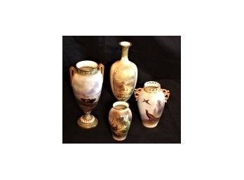 Beautiful Collection Includes 4 Pieces By Royal Worcester- Assorted Hand Painted Scenes