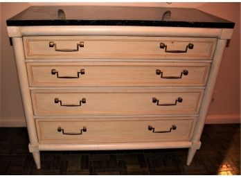 Vintage 4 Drawer Chest With Tongue And Groove Detail In A White Washed Style Finish