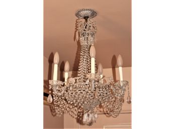 Stunning Beaded Belle Epoch Chandelier With 5 Lights Includes Ceiling Plate Hanging Beads & Floral Detail