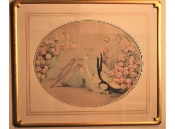 Louis Icart La Belle Rose'' Pencil Signed Print Framed Art Deco In A Beautiful Professional Frame
