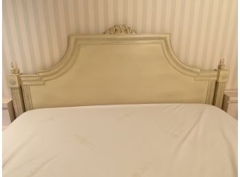 King Size Headboard With A Vintage White Wash Louis The 16th Style