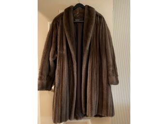 Vintage HBA New York Fur Coat With Monogram On Inner Liner Appx Size Large