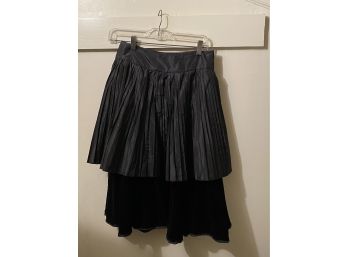 100 Percent Silk Black Skirt Made In Italy Size 42