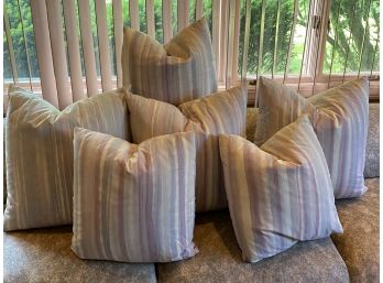 Collection Of 6 Fun Striped 80s Style Pillows With Zippers