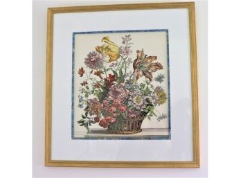 Framed Floral Centerpiece Print In A Gold Frame Measures 26 W X 28 Tall