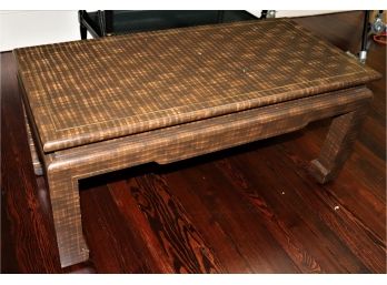 Vintage Asian Style Coffee Table With Gold Painted Border