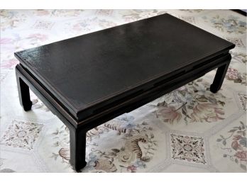 Lacquered Asian Style Coffee Table With A Nice Crackle Finish Surface