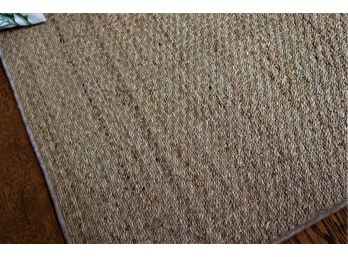 Woven Natural Fiber Rug Made From 100  Natural Seagrass With Attached Padding - 120 Inches X 96 Inches