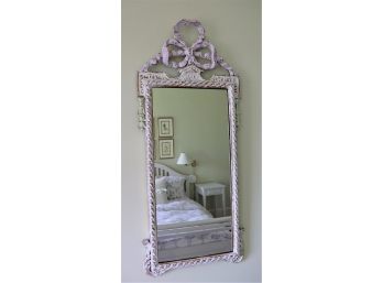 Beautiful Painted Wall Mirror With Ribbon Detail
