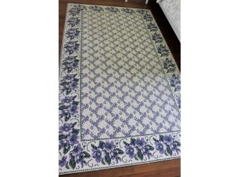 Purple Floral Area Rug Measures Approximately 53 W X 89