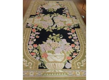 Vintage Handwoven Wool Pile Rug By Habitat With A Beautiful Floral Design Throughout 6 Feet X 12 Feet