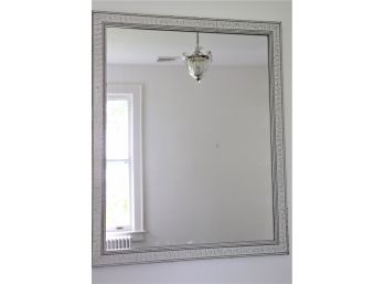 Decorative Wall Mirror With A Nice White & Gold Distressed Finish