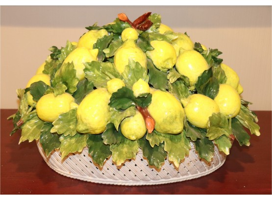 Large Decorative Lemon Basket Centerpiece