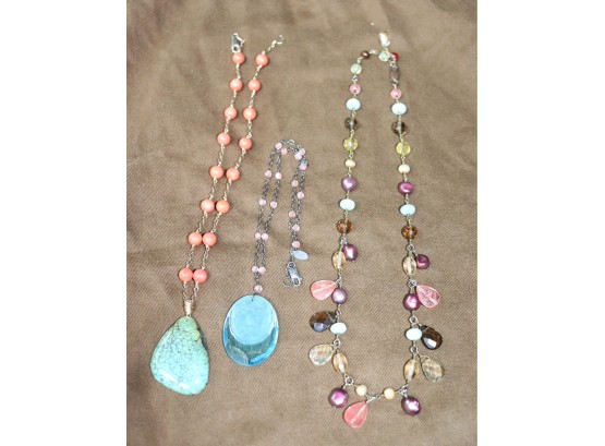 Collection Of 3 Fun Necklaces Includes Pieces By Gara Danielle.