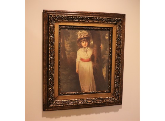 Victorian Style Print Of A Little Girl In A Beautiful Frame