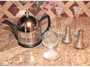 Sterling Shakers By Frank M Whiting & Company  W George Ll 837 Beautiful Sterling Coaster Set, Candlesticks