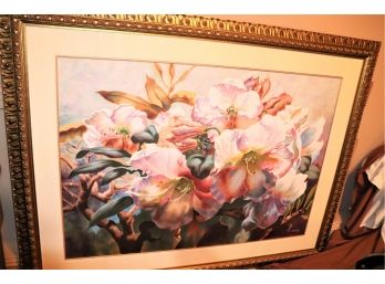 Large Floral Painting Signed By Horning