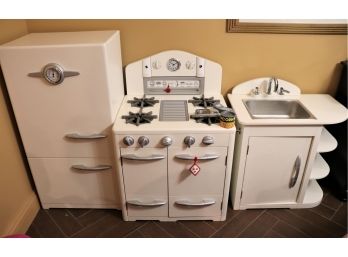 Fun Quality Kids Size Kitchen Set & Accessories Includes Refrigerator , Stove & Sink With Lots Of Extras