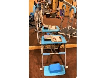 Pilates Pro Light Blue Chair With Workout Dvds