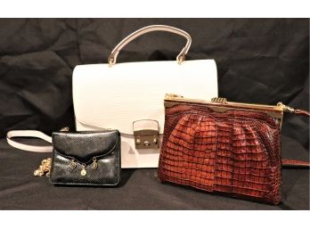 Womens Handbags Includes Like New Iman , Small Black Judith Lieber Ny With Long Chain And Real Alligator Skin