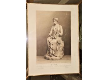 Framed Antique 'Clio' Etching In A Mirrored Frame Published In London 1830