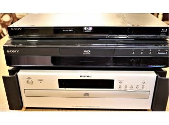 Sony Blu Ray/Cd Player & Rotel Cd Multidisc Changer Rcc-1055, Sony Model - Bdp-S301&Bdp- S580