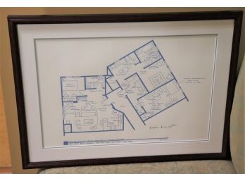 Signed Print Blueprints Of The Seinfeld Tv Show & Apartment By Brandi Roberts 2012 129 W 81st St. Apt 5 A & 5b