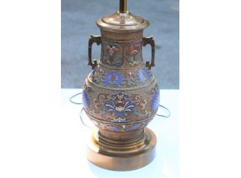 Pretty Painted Lamp With Embellished Design & Painted Detail