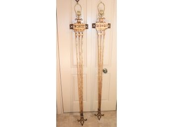 Pair Of Tall Decorative Electric Wall Sconces