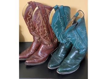 Justin Styles Leather Cowboy Boots Size 7B