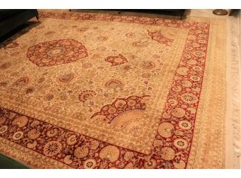 Beautiful Handmade Wool Rug Measures Approximately 178 Inches X 131 Inches