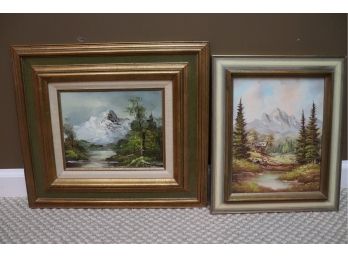 Two Small Landscape Paintings By C Whitman And G. Suttye.