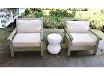 Restoration Hardware Outdoor Teakwood Chairs Includes Contemporary Style Garden Stool