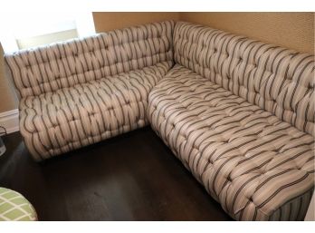 Custom Tufted Corner Sectional With Nail Head Detail On Sides