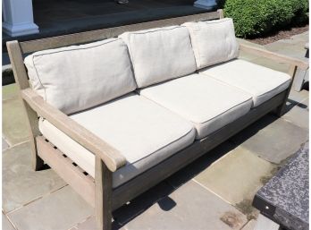 Restoration Hardware Outdoor Teakwood Sofa With Cushions