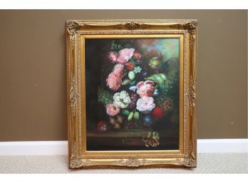 Pretty Floral Handpainted Still Life, With Rich Colors And Detailed Floral, Signed G Rosen