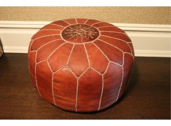 Handmade Leather Pouf Made In India Nice Detail