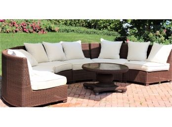 Pottery Barn Quality Outdoor 6 Piece Sectional With Matching Table & Pottery Barn Cushions