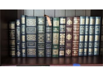 Collection Of Assorted Leather-Bound Books Titles Include Huckleberry Finn, The Count Of Monte Cristo, John Ad