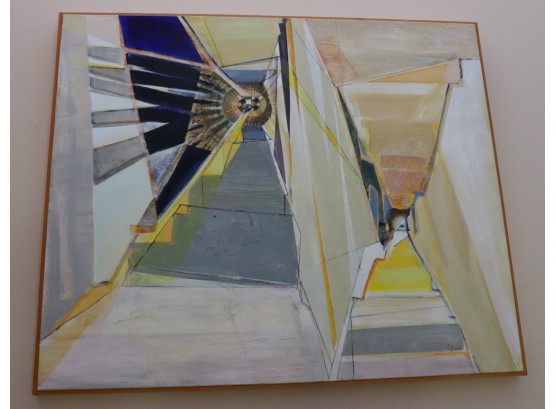 Original Abstract Acrylic On Canvas Passage Ways By Anita Lifson  49W X 41H