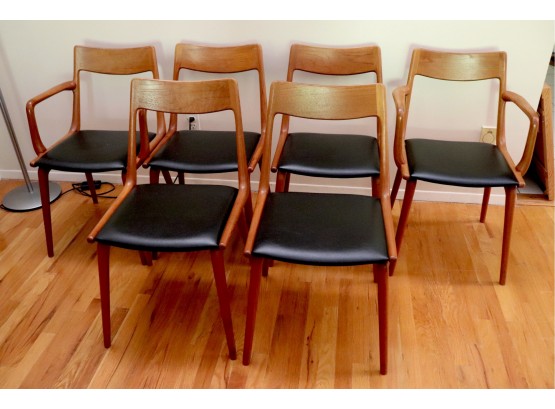 Mid Century Modern  Teak Boomerang Chairs By E Christensen For Slagelse  Set Of 6