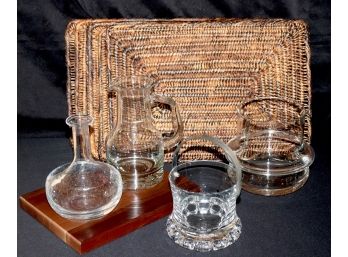 Assorted Mid Century Modern Clear Glass Decorative Accessories