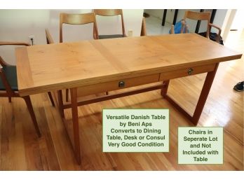 Mid Century Modern - Beni Mobler 2 In 1 Danish Teak Folding Desk/Dining Table