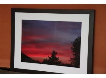 Framed Photograph Of Vibrant Sunset In The Countryside  32W X 25H